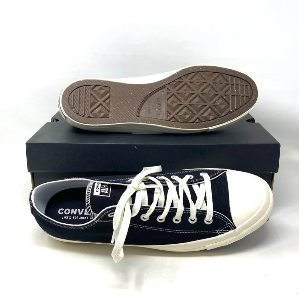 Converse Chuck Taylor Black Shoes Men’s Size Canvas Low Top SB Sneakers 167250C - Picture 4 of 11